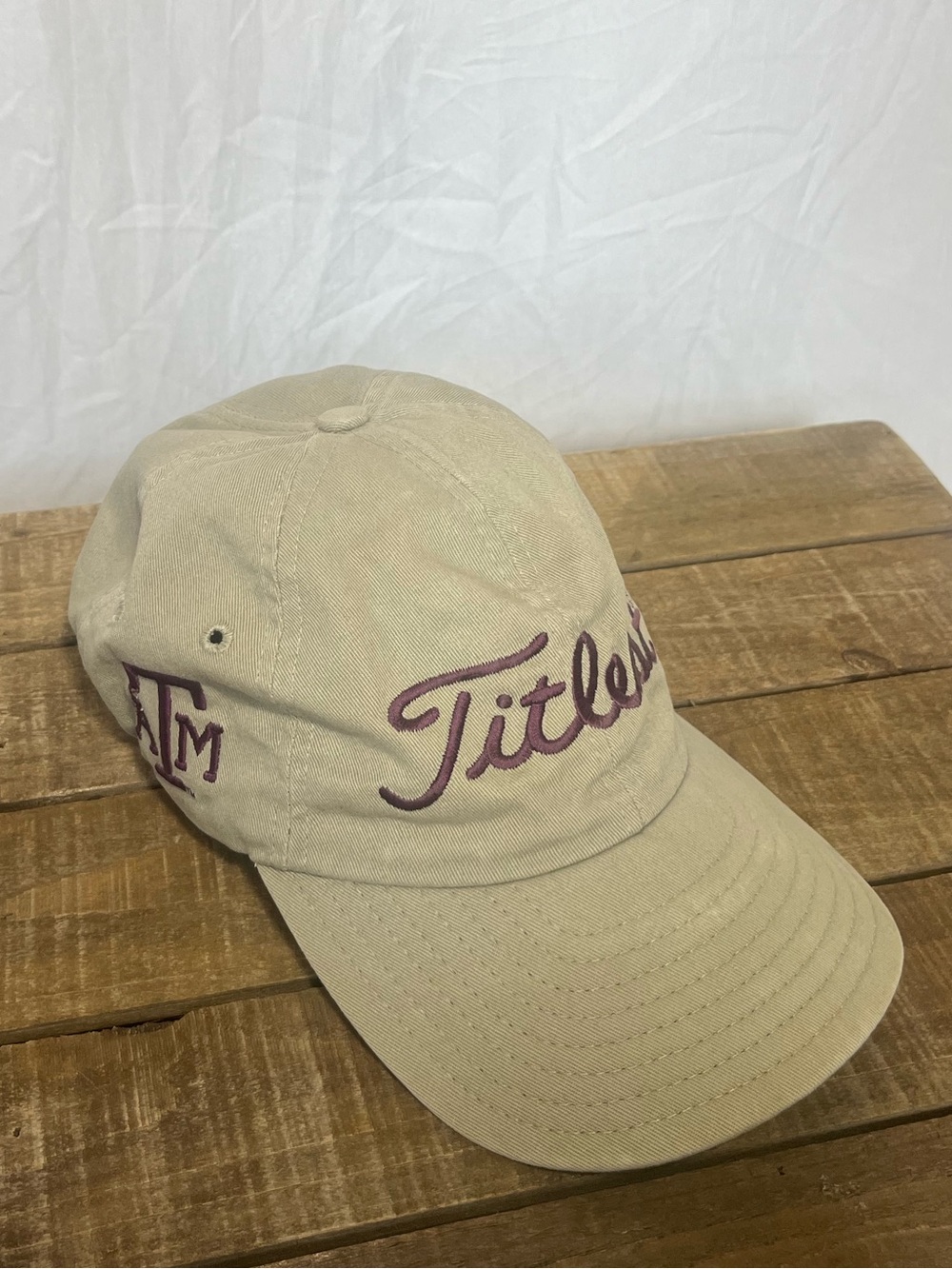 titleist new era Texas aggies adjustable hat cap tan maroon lettering